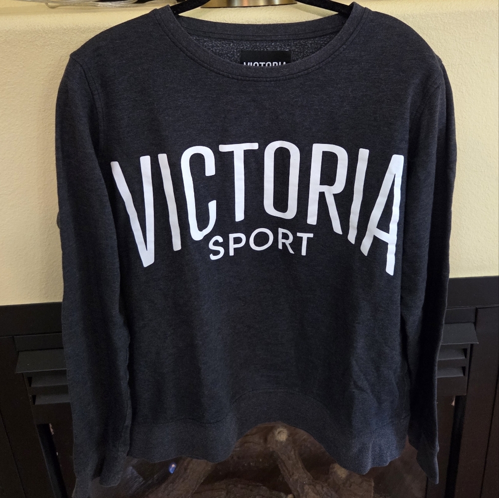 Victoria Sport Dark Gray Crewneck Pullover Sweater Womens Size Large